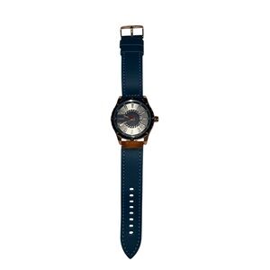 Cayon Rose gold & Blue Men’s Genuine Leather Watch